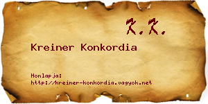 Kreiner Konkordia névjegykártya